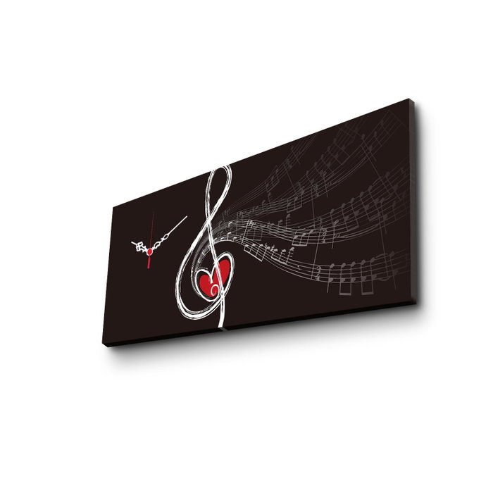 Wallity Reloj de Pared Decorativo de Lienzo Multicolor 30 x 70 cm